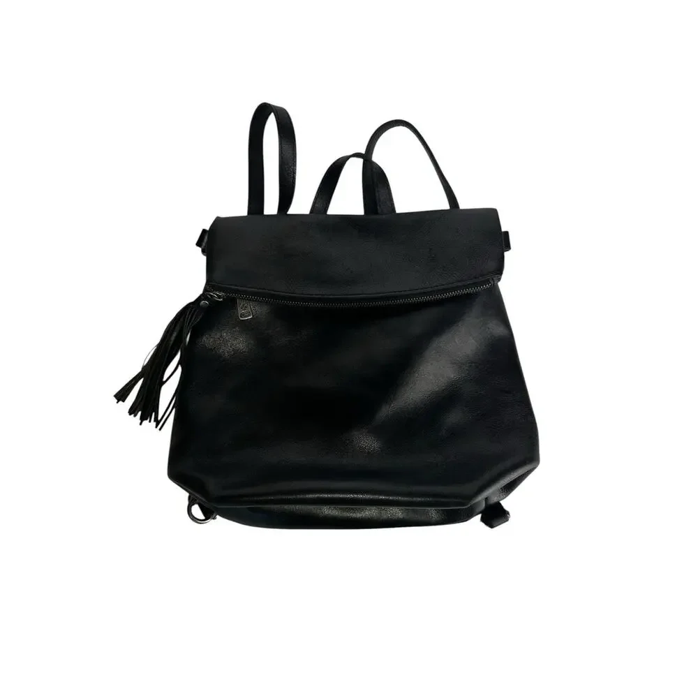 Patricia Nash Luzille Heritage Black Leather Backpack Purse
